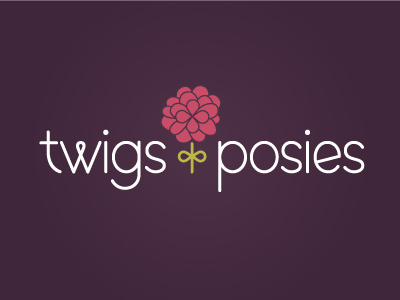 Twigs & Posies identity floral design flowers leaves logo stem