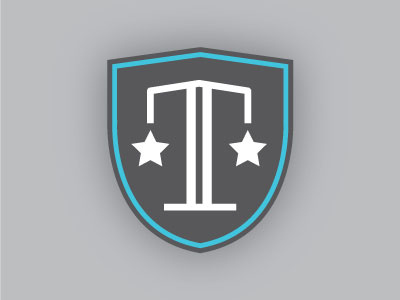Tuck law scales of justice shield stars