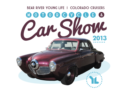 2013 Bear River Young Life Car Show Logo logo studebaker tshirt