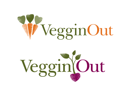 Veggin Out Logo Concepts beet carrot healthy restaurant vegetables vegetarian