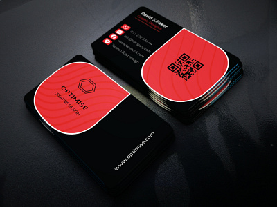 Business card Red color