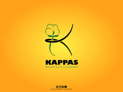 KAPPAS clothing concept cotton flower design flat logodesign new brand startup
