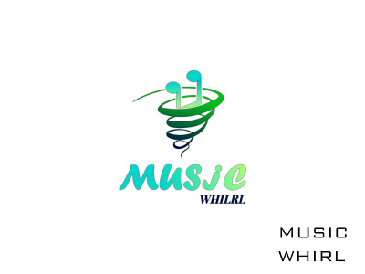 Music whirl abstract logo mp3 music app music media music player whirpool