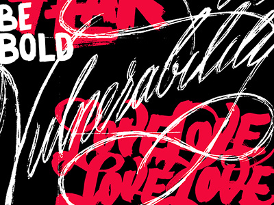 On Vulnerability grunge hand type lettering messy script sketch type typography vulnerability