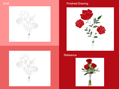 fakeclient digital illustration of a bonquet of flowers