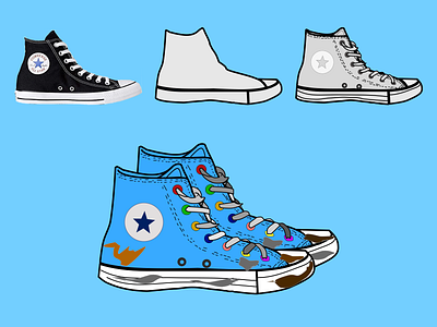 fakeclient illustration of old sneakers