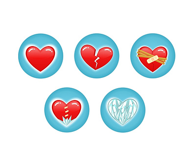 Colección Iconos de Corazón app design doodleart icon illustration ui ux vector vector illustration