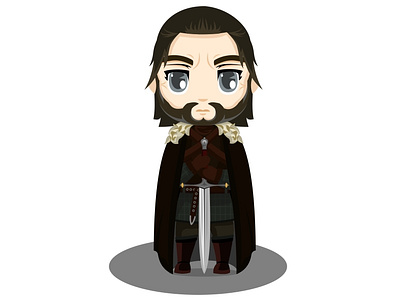 Lord Eddard Stark casastark chibis design eddard gameofthrones graphic design illustration invernalia ned stark ui ux vector vector illustration