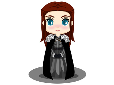 Sansa Stark casastark chibis design diseño gameofthrones illustration invernalia sansastark ui ux vector vector illustration