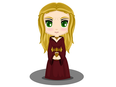 Cersei Lannister casalannister cersei cerseilannister chibis design diseño escuchamirugido gameofthrones illustration poniente reina ui ux vector vector illustration