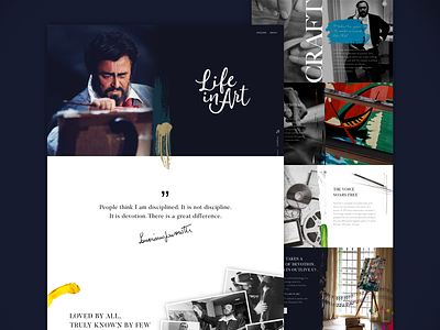 Life In Art clean design homepage illustration layout minimal typography ui ux web website