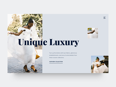 Unique Luxury clean design fashion flat hero area homepage interface layout minimal typography ui ux web website