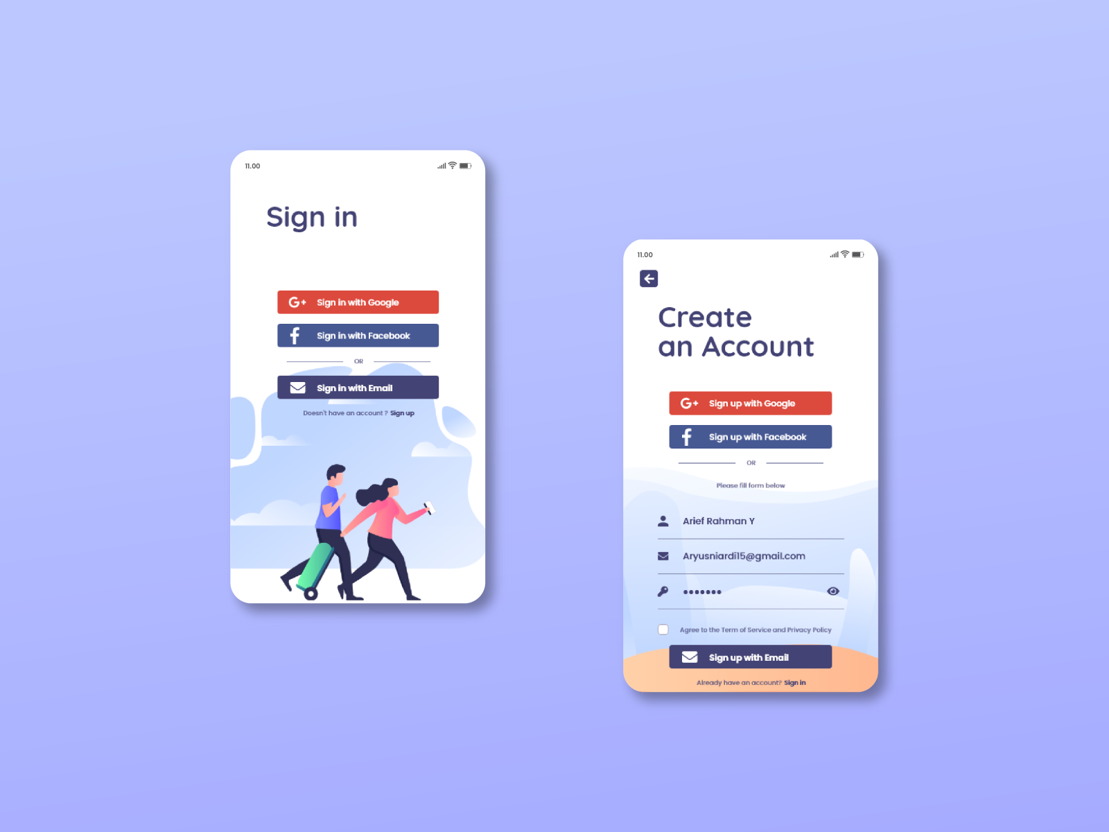 Sign in & Sign up design by Arief Rahman Yusniardi on Dribbble