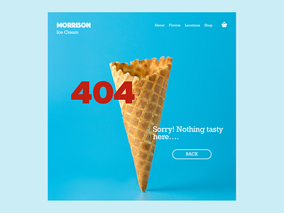 Ice Cream Shop 404 404 error 404 page branding design ice cream web design
