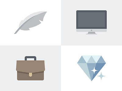 Pricing Page Icons bling briefcase computer desktop diamond feather icons lite mac pro unlimited