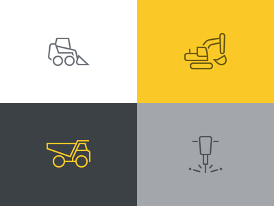 Roadwork icons dirt mover drill excavator icons roadwork truck