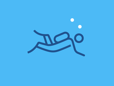 Scuba diver diver diving icon ios outline scuba vector wire