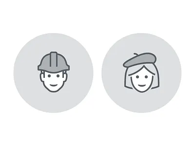 People with Hats female greyscale icons ios male man people woman