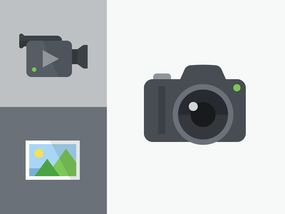 Video And Photography Icons camera color film flat icon photo video