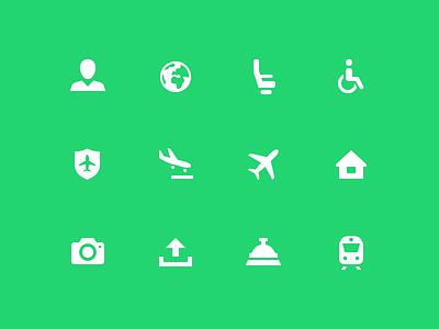 Airport Icons Transavia airplane airport camera disabled icon design icons train transavia wheelchair