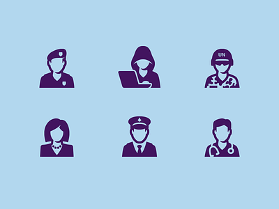 People icons business woman cybercrime doctor icon military police occupation people police officer soldier