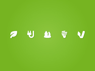 Green Energy Icons bulb checkmark forest green green energy icon leave pictogram pika pixel perfect plug