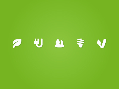 Green Energy Icons bulb checkmark forest green green energy icon leave pictogram pika pixel perfect plug