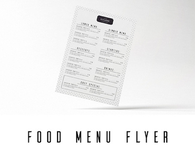 Minimal Food Menu Flyer clean flyer food food menu menu minimal restaurant simple template