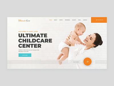 Child Care branding care children design homepage kids logo product school ui ux webdesign women