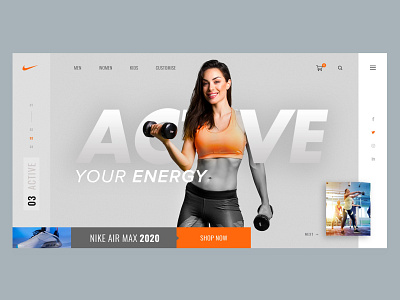 Nike redesign branding design ecommerce fitness gym homepage nike nike air product ui ux webdesign