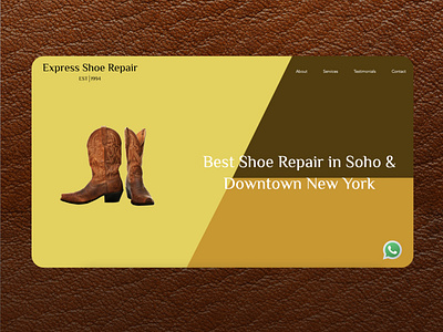 Express Shoe Repair branding design figma home illustration landing page logo shoe repair shoes ui website