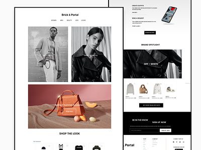 Re-Design for Brick&Portal branding design fashion app figma home landing page menu bar redesign shopping typography ui design uxui visual design website