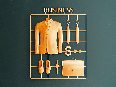 Businessman stuff 3d business illustration suit tie