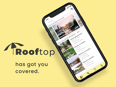 Rooftop - Hire a terrace for a day app design graphic design illustration illustrator logo typography ui ux vector