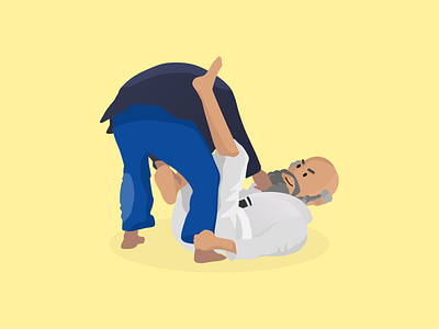 Jiu-jitsu illustrations fight illustration jiu jitsu rollup spar vector yellow