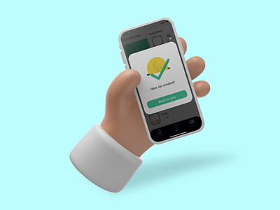 3D Mockup of Money-Savings App 3d app iphone iphone12 iphonex ui vector