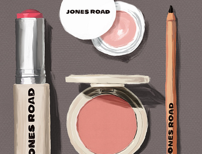Jones Road Beauty Kit by Christina Gliha beauty branding cosmetics editorial illustration fashion illustration makeup packaging