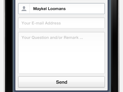 Mobile Contact Form focus form input mobile