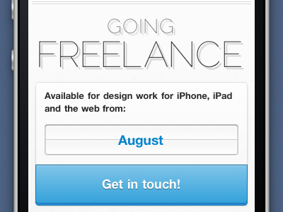 Going Freelance blue iphone mediaquery miekd