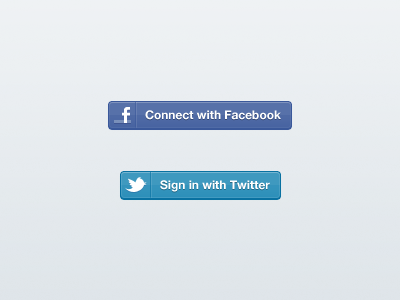 Facebook / Twitter Sign-in Buttons button facebook login social twitter ui