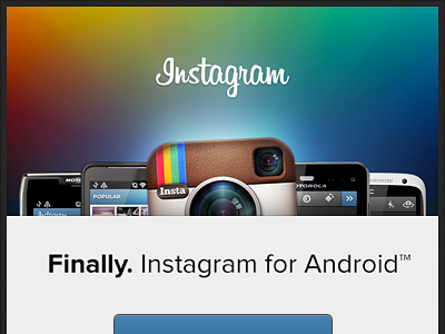 Instagram for Android — Launch E-mail