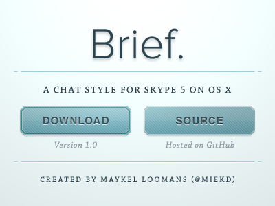 A brief mock-up. blue brief buttons download lighting skypechatstyle