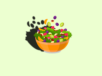 Lets Eat Something... background bowl fruit ilustration simple vegetable