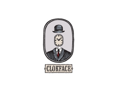 Clokface bowler hat cafe clock face frame hat plate tie