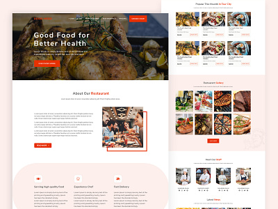 Restaurant Website Template landing design landing page design landingpage restaurant restaurant website template template builder ui uidesign uiux uiuxdesign website template