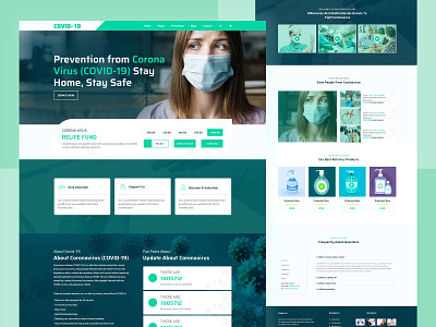 Hospital Website Template Covid 19 design landing design landing page landing page design landing page ui responsive design responsive landing page template builder ui uidesign uiux website concept