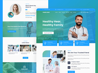 Medical Website Design landing design landing page design landing page ui medical website responsive design template builder ui uidesign uiux