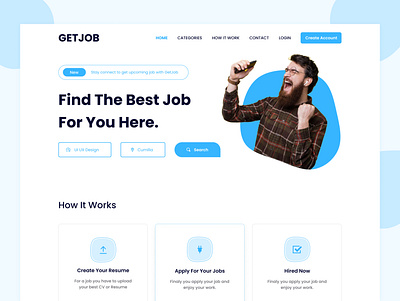 Job Finder Header Exploration clean ui dribbble best shot find job job portal landing page layout minimal trendy design ui uidesign uiux webdesign