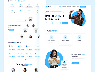 Job Finder Landing Page Design landing page design landing page ui uidesign uiux website design