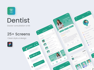 Dentist Doctor Consultant Mobile App Ui Kit android application appointment app dental app dentist dentist booking app doctor android app doctor booking app doctor ios app hospital app medical app uidesign uiux